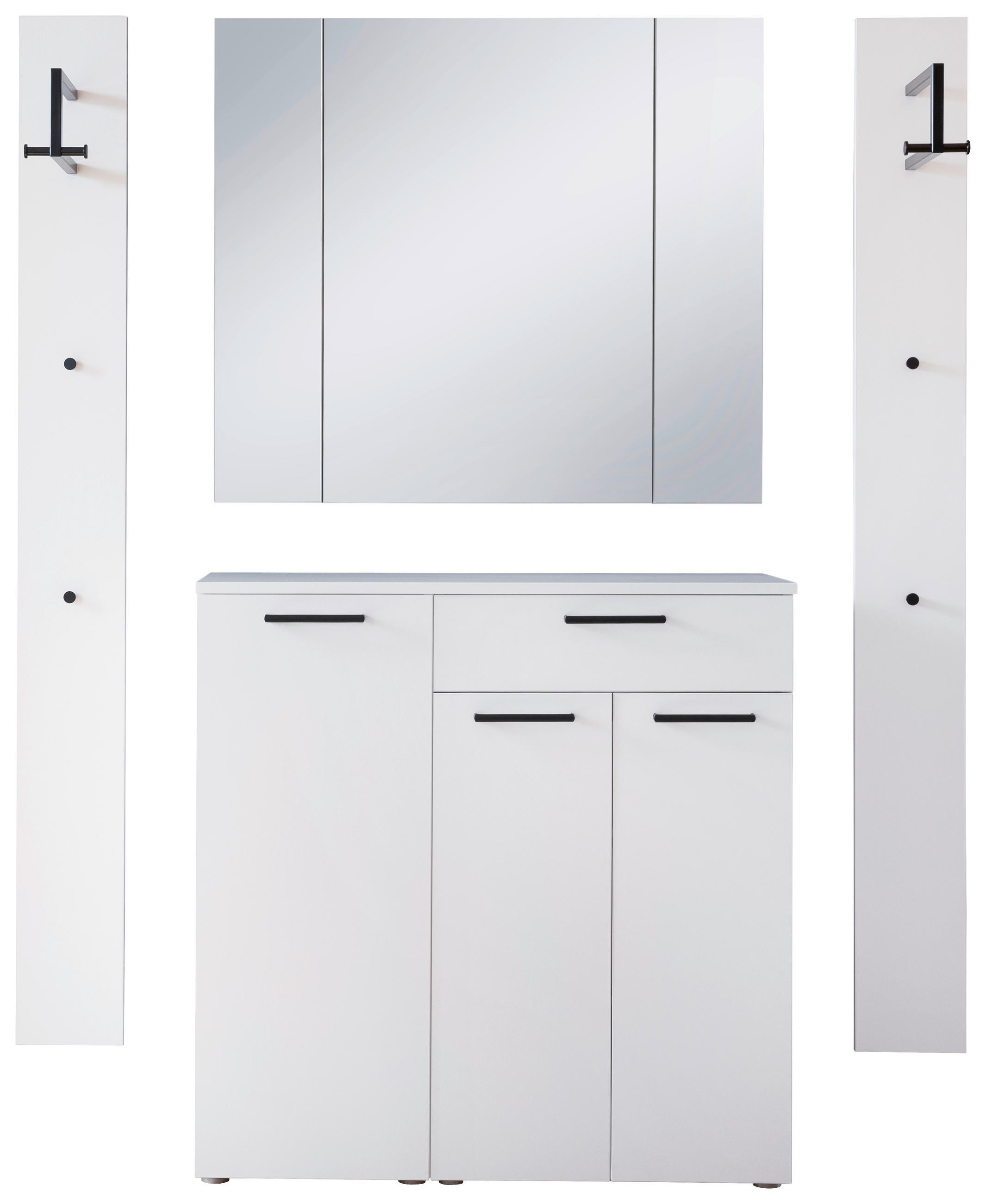 GARDEROBE 4-teilig  in 160/200/38 cm  - Weiß, KONVENTIONELL, Holzwerkstoff (160/200/38cm) - Moderano