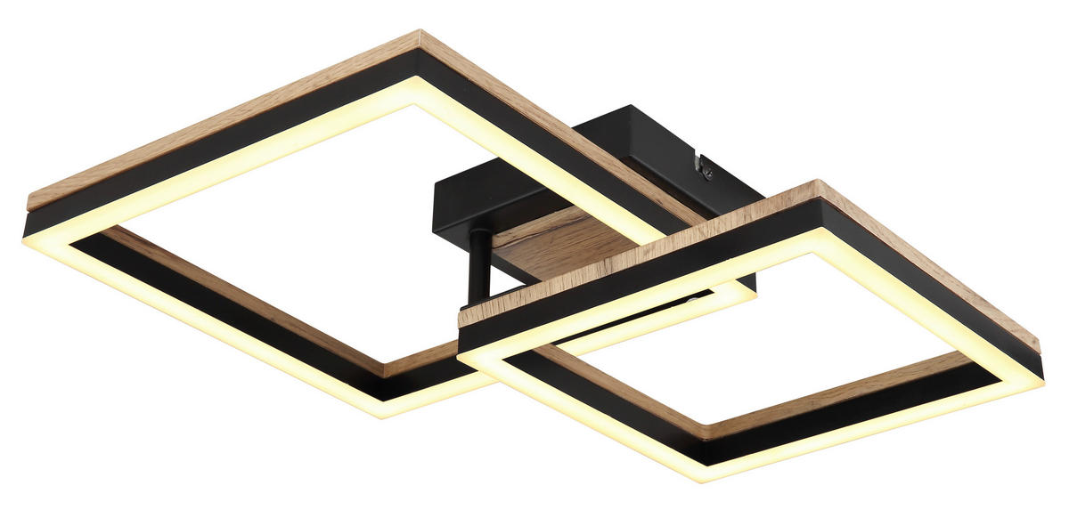 PLAFONIERĂ CU LED - opal/maro închis, Design, plastic/metal (49/38/9,3cm) - Globo