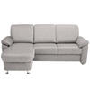 ECKSOFA in Flachgewebe Hellgrau  163/220 cm  - Chromfarben/Hellgrau, KONVENTIONELL, Textil/Metall (163/220cm) - Beldomo System