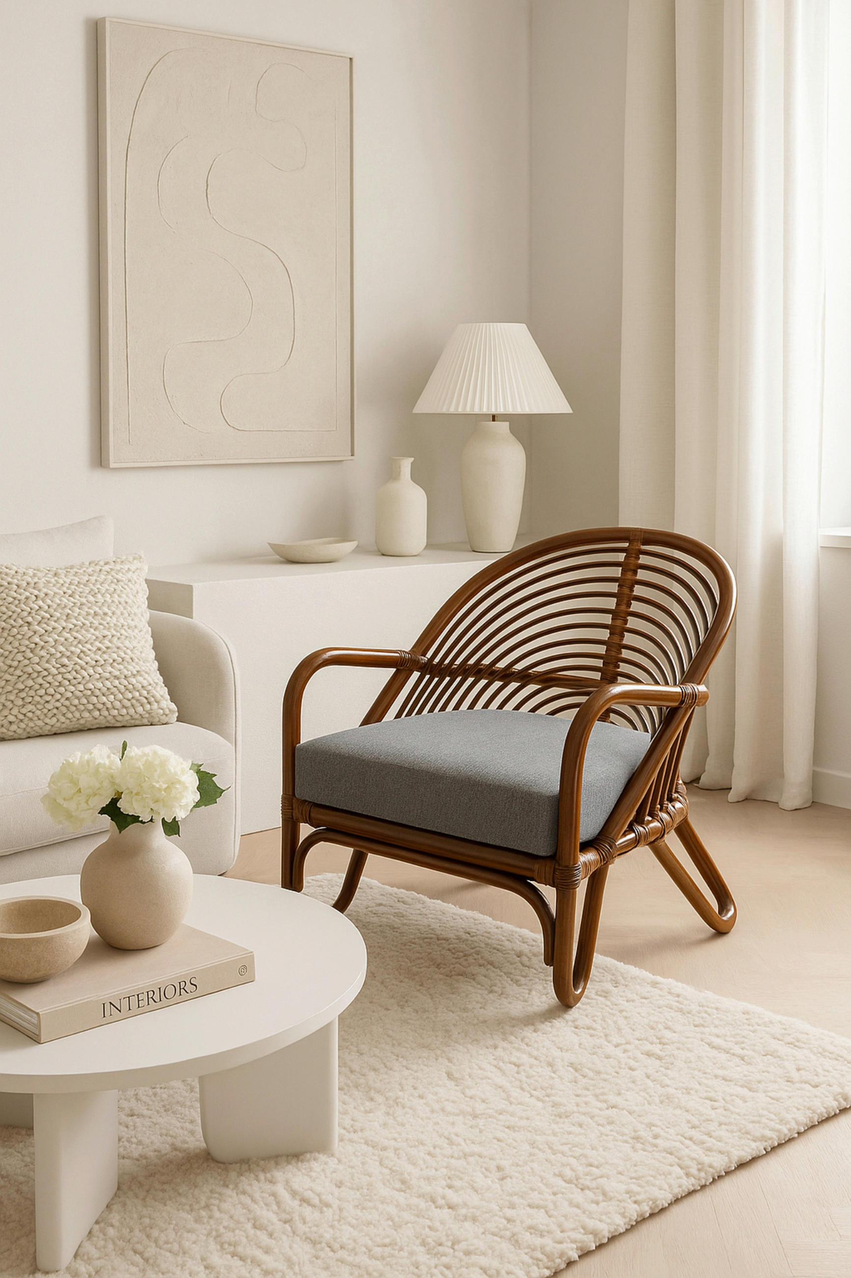 RELAXSESSEL Flachgewebe Sitzkissen    - Braun, Natur, Holz/Textil (72/70/80,5cm) - MID.YOU