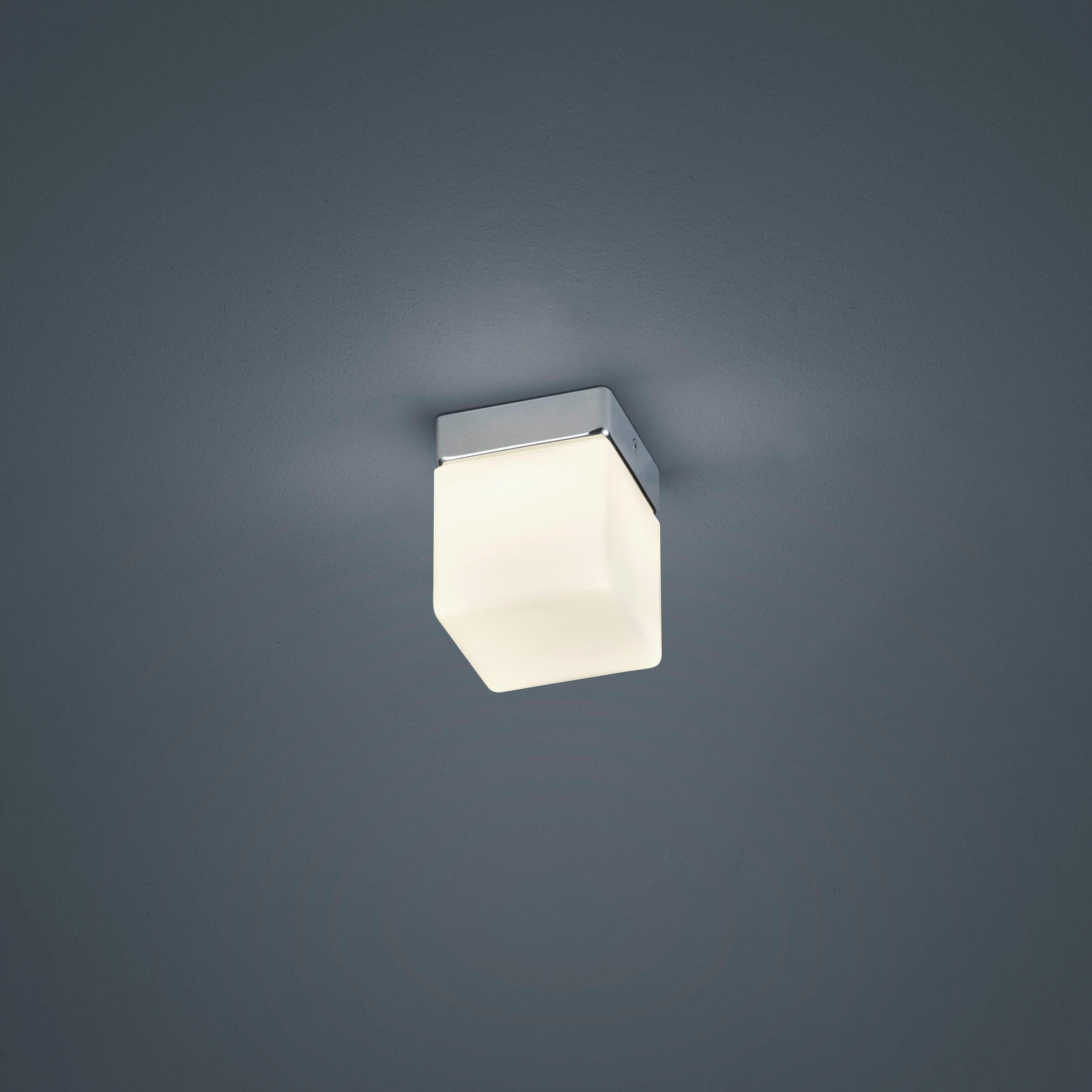 LED-DECKENLEUCHTE 10/10/12,5 cm   - Chromfarben, Design, Glas/Metall (10/10/12,5cm) - Helestra