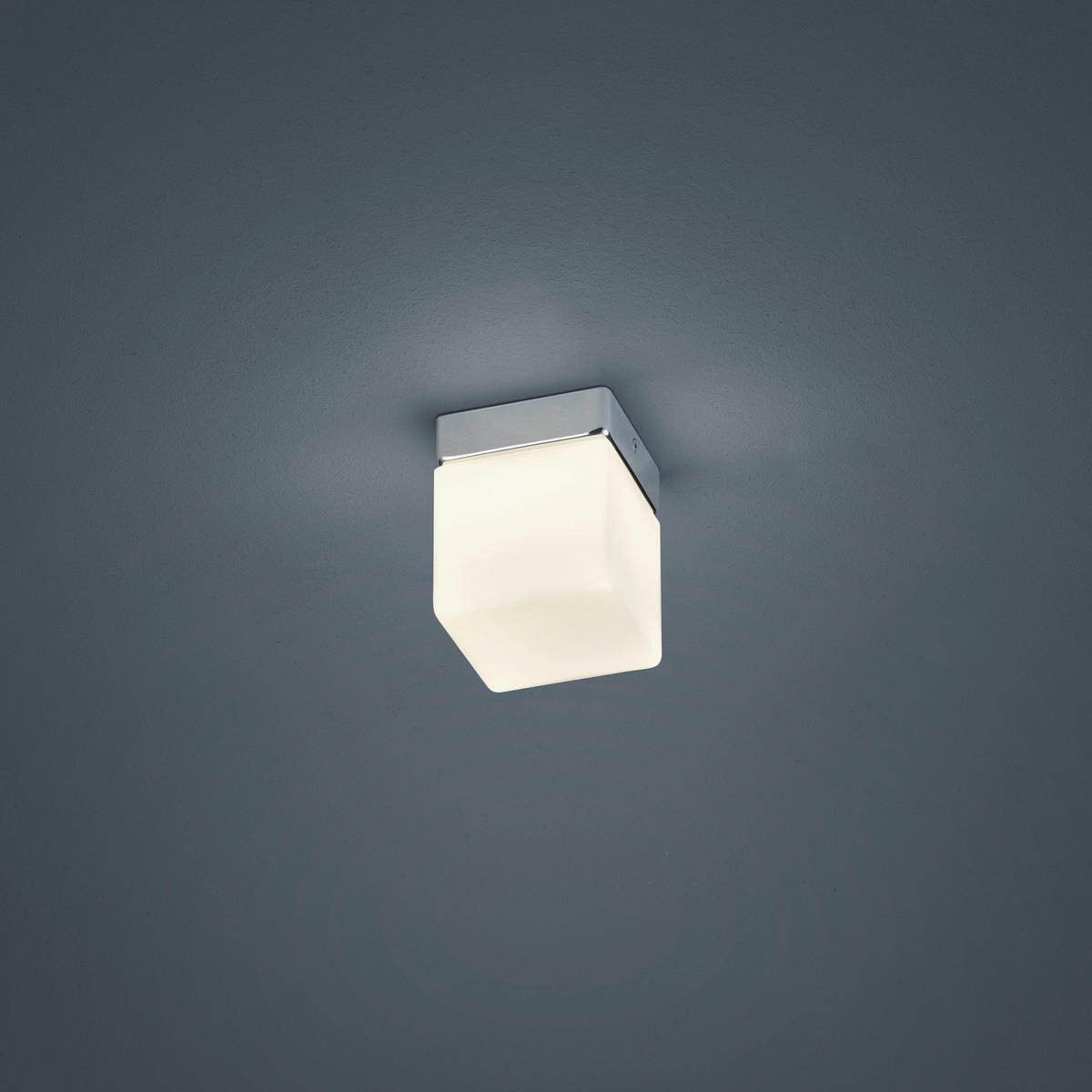 LED-DECKENLEUCHTE 10/10/12,5 cm   - Chromfarben, Design, Glas/Metall (10/10/12,5cm) - Helestra