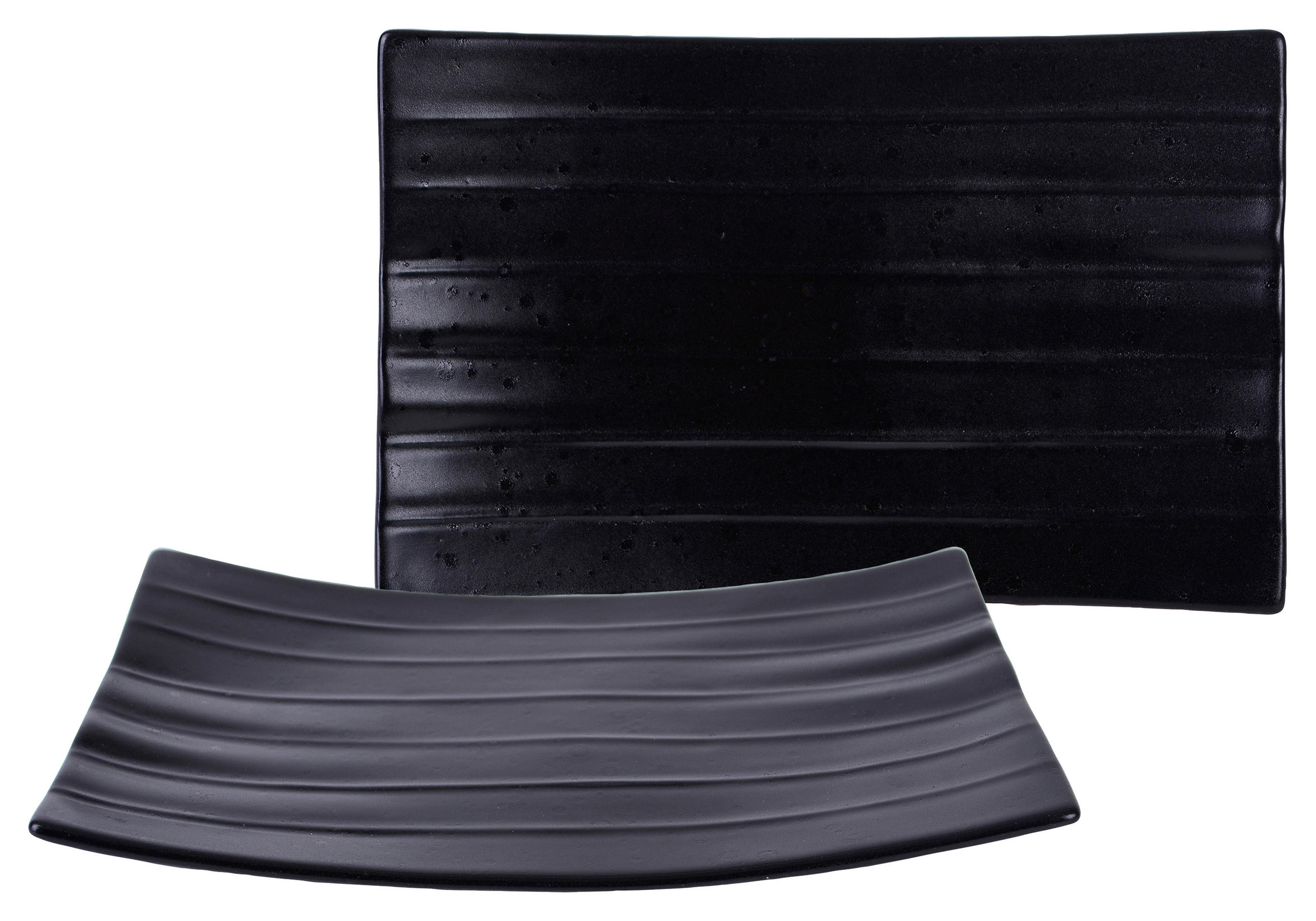 SERVIERSCHALENSET 2-teilig Streat Food  24/15 cm  - Schwarz, Basics, Keramik (24/15cm) - Creatable