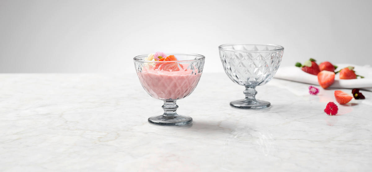 DESSERTSKÅL     - grå, Basics, glas (11/10cm) - Novel
