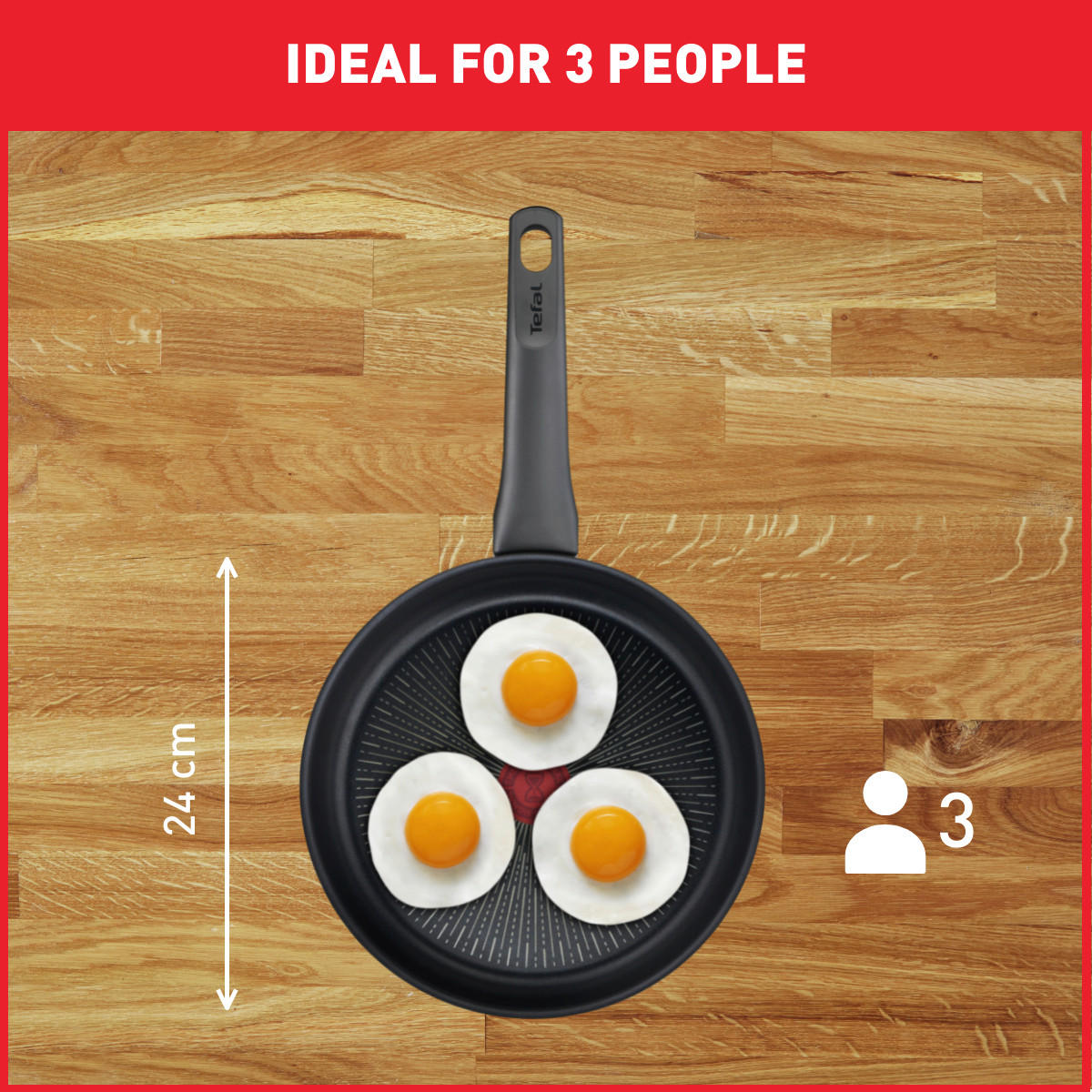 BRATPFANNE ROBUSTO Aluguss 24 cm  - Schwarz, Basics, Metall (24cm) - Tefal