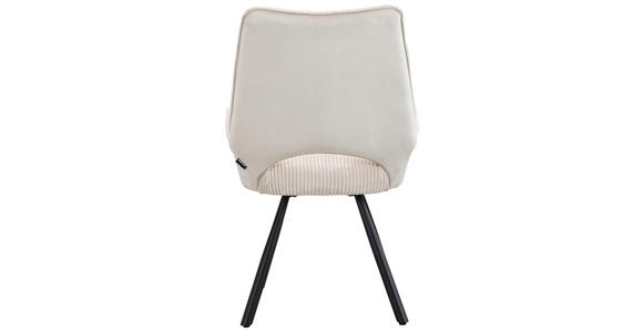 STUHL  Stoffauswahl Webstoff  - Schwarz/Naturfarben, Design, Textil/Metall (58/91/64cm) - Carryhome