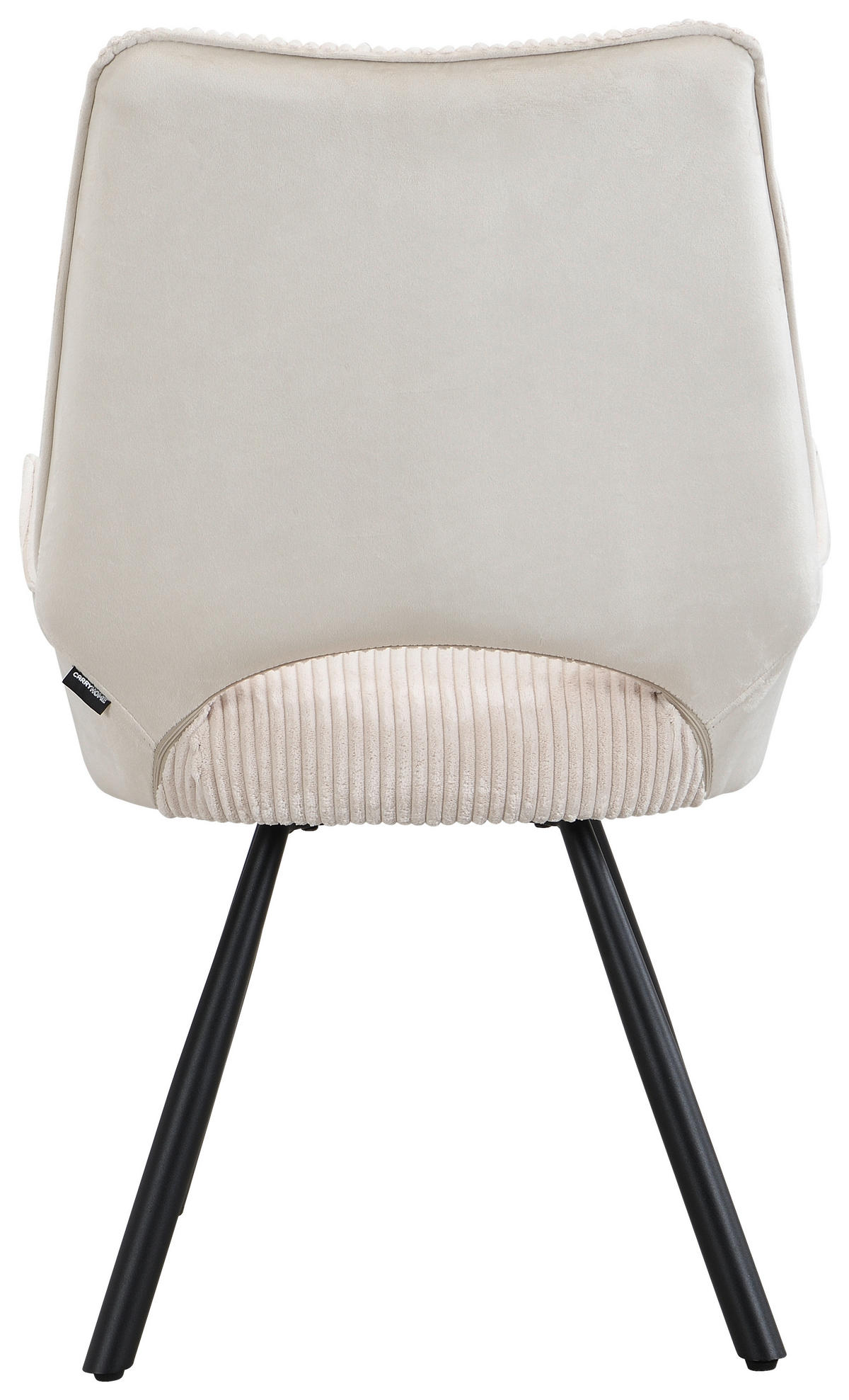 STUHL Webstoff Naturfarben, Schwarz  - Schwarz/Naturfarben, Design, Textil/Metall (58/91/64cm) - Carryhome