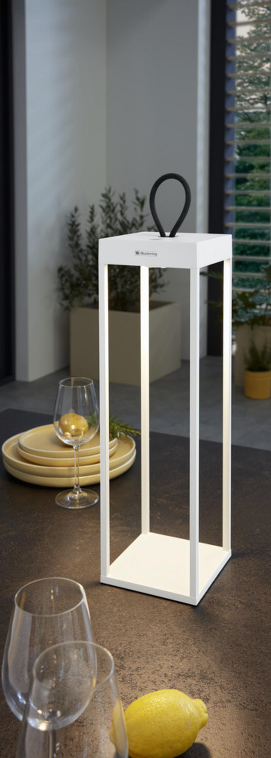 LED AKKU-TISCHLEUCHTE 15/15/50 cm   - Weiß, Design, Metall (15/15/50cm) - Musterring
