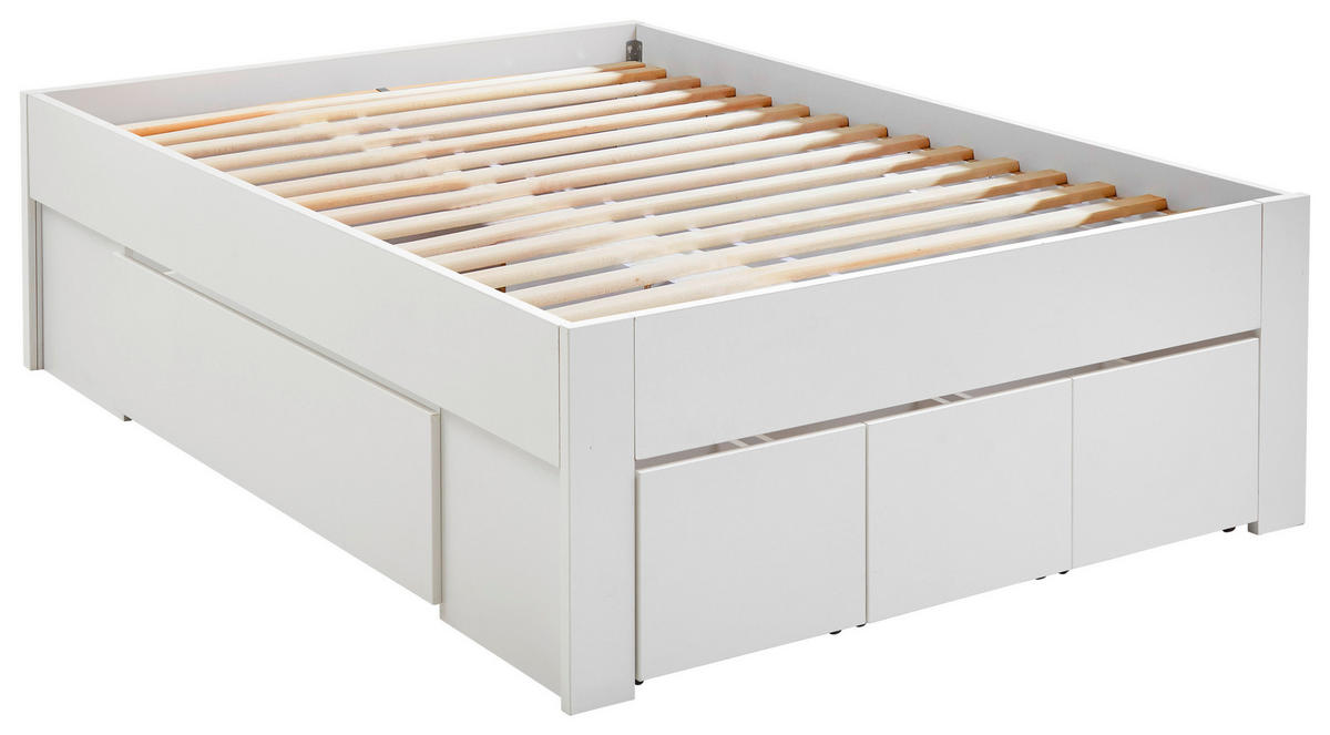 STAURAUMBETT 140/200 cm  in Weiß  - Weiß, KONVENTIONELL, Holzwerkstoff (140/200cm) - Boxxx