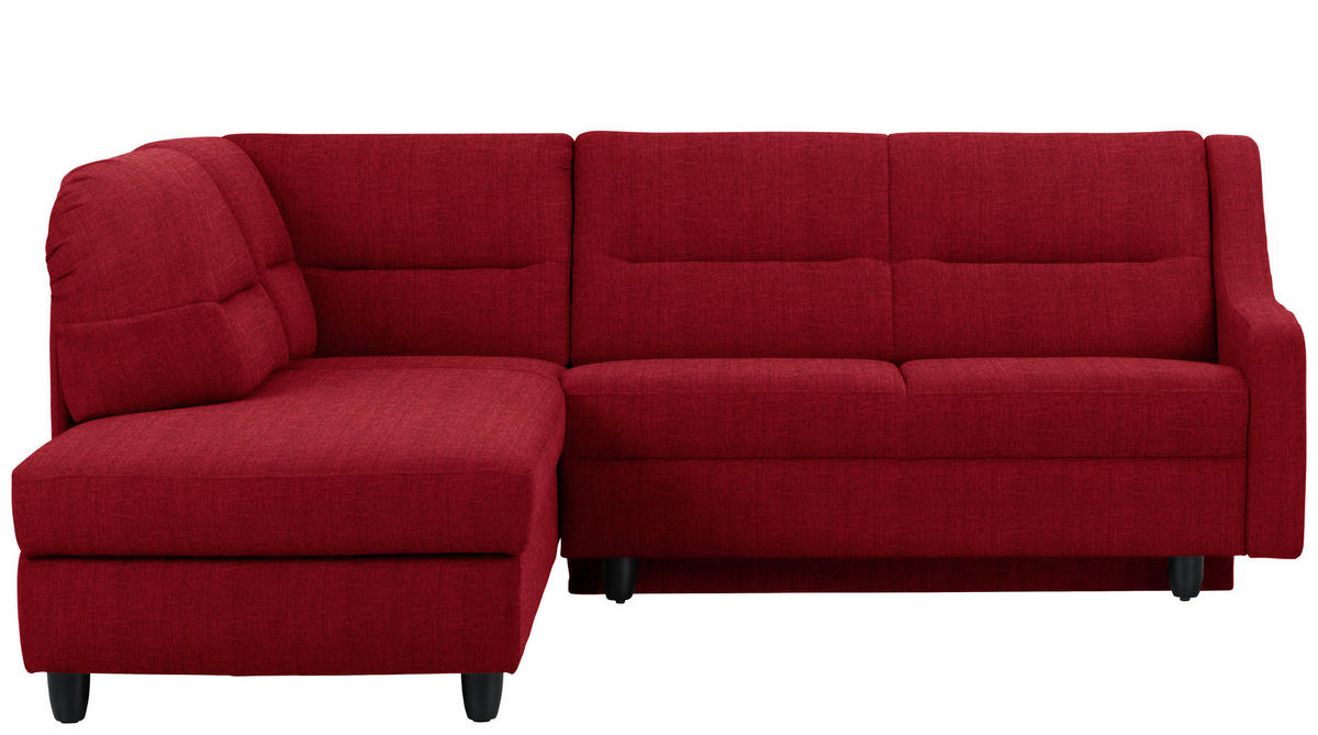 ECKSOFA in Chenille Rot  208/226 cm  - Rot/Schwarz, KONVENTIONELL, Textil (208/226cm) - Sedda