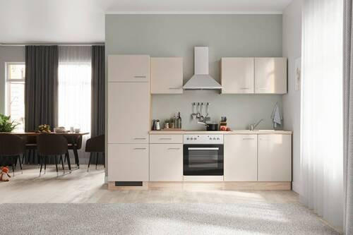 KUCHYNSKÁ LINKA NEPAL 270 - kašmírová/farba ušľachtilej ocele, Modern, kov/kompozitné drevo (270cm) - FlexWell