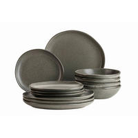 TAFELSERVICE 12-teilig  - Dunkelgrau, Basics, Keramik - Mäser