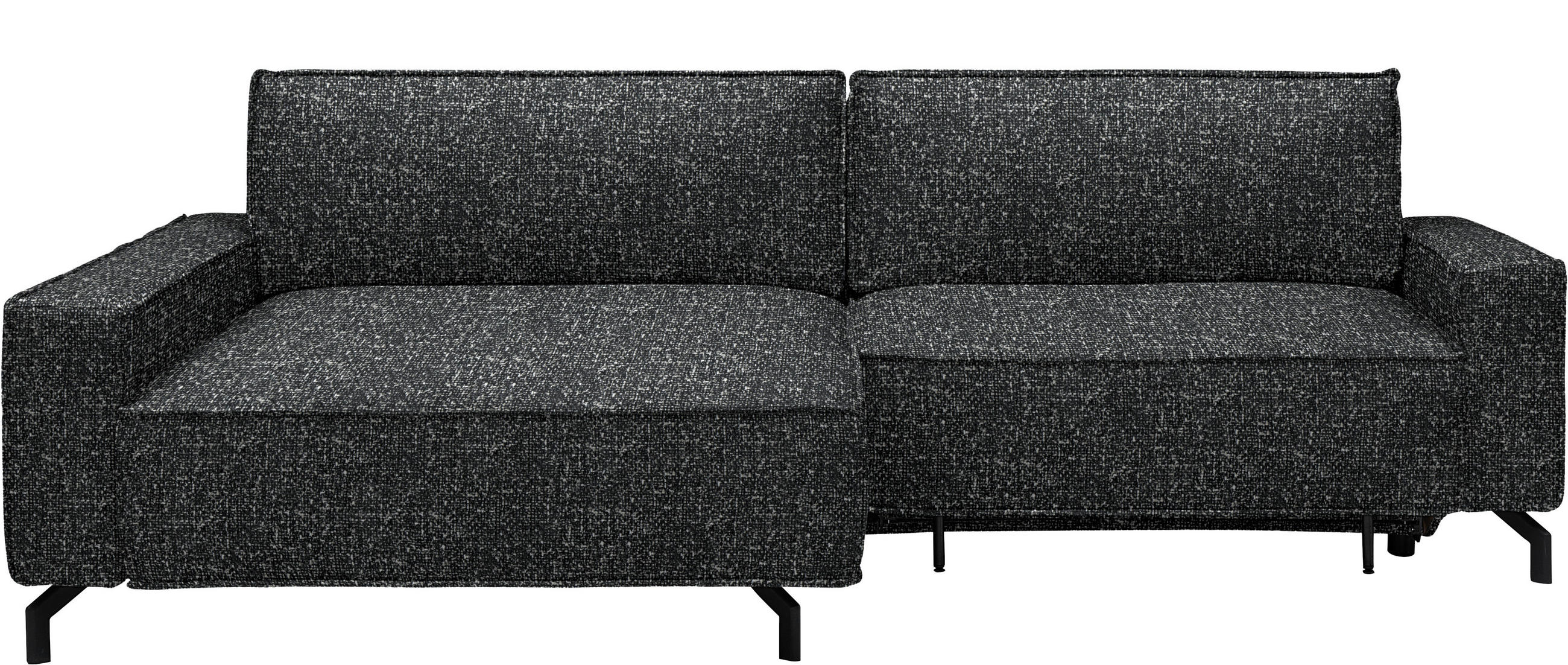 ECKSOFA  in Mikrofaser Anthrazit  164/246 cm  - Anthrazit/Schwarz, Design, Textil/Metall (164/246cm) - Sedda