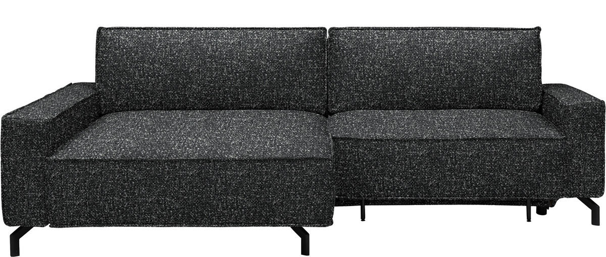 ECKSOFA  in Mikrofaser Anthrazit  164/246 cm  - Anthrazit/Schwarz, Design, Textil/Metall (164/246cm) - Sedda