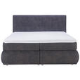 BOXSPRINGBETT 180/200 cm  in Dunkelgrau  - Dunkelgrau/Schwarz, KONVENTIONELL, Kunststoff/Textil (180/200cm) - Voleo