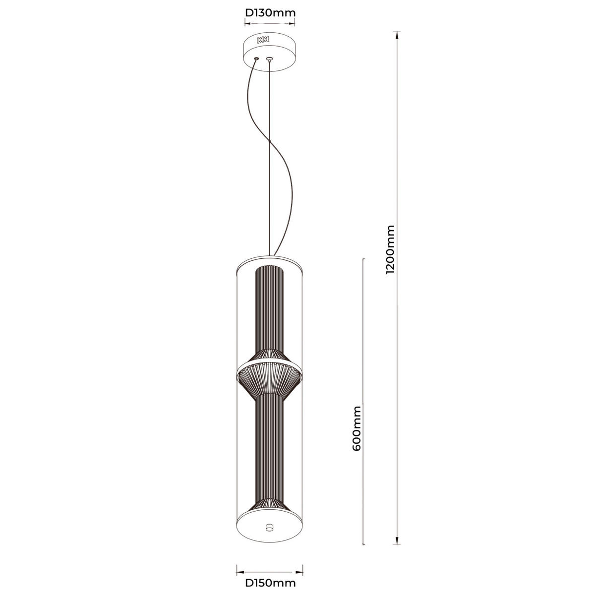 LED-PENDELLEUCHTE Aeris 120/15/15 cm  - Transparent, KONVENTIONELL, Glas (120/15/15cm)