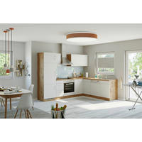 ECKKÜCHE 210/270 cm  in Weiß, Eiche Wotan  - Chromfarben/Eiche Wotan, MODERN, Holzwerkstoff/Metall (210/270cm) - Held