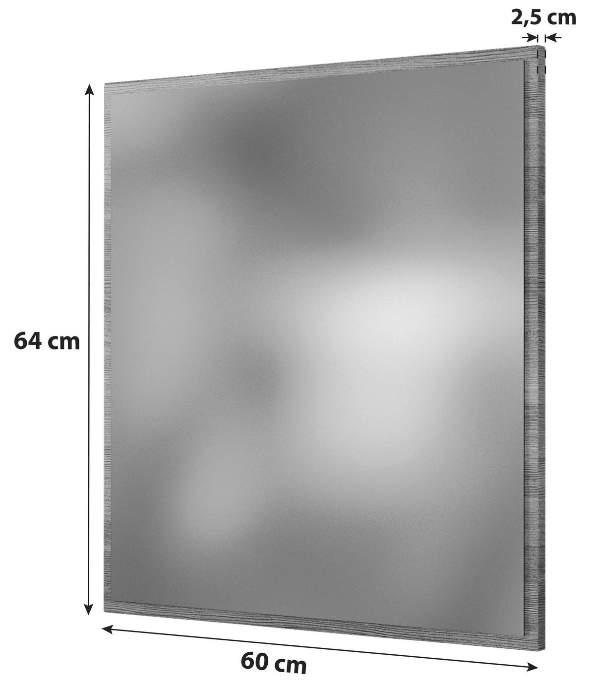 BADRUMSSPEGEL - silvereksfärgad, Basics, trämaterial/glas (60/64/2,5cm) - Held