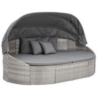 SONNENINSEL 230/145/140 cm  - Grau, MODERN, Kunststoff/Textil (230/145/140cm) - Ambia Garden