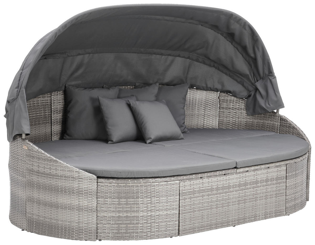 SONNENINSEL 230/145/140 cm  - Grau, MODERN, Kunststoff/Textil (230/145/140cm) - Ambia Garden