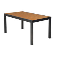 GARTENTISCH Metall, Kunststoff Graphitfarben, Naturfarben rechteckig  - Graphitfarben/Naturfarben, KONVENTIONELL, Kunststoff/Metall (150/90/75cm) - Gardenson