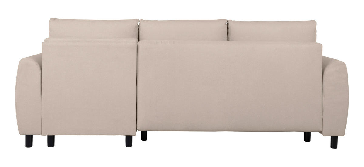ECKSOFA Moli Beige Mikrofaser  - Beige/Schwarz, Design, Textil/Metall (236/148cm) - MID.YOU