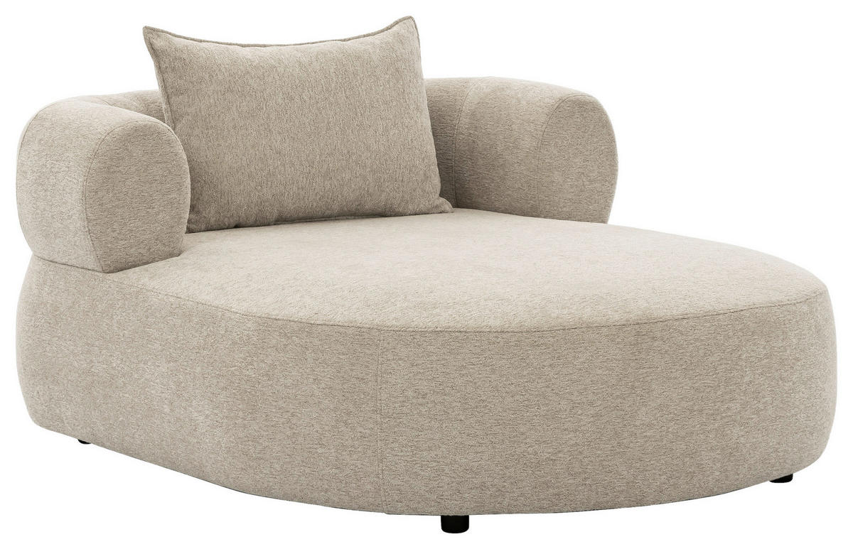 XXL-SESSEL Chenille Beige  - Beige/Schwarz, Design, Kunststoff/Textil (122/76/156cm) - Livetastic