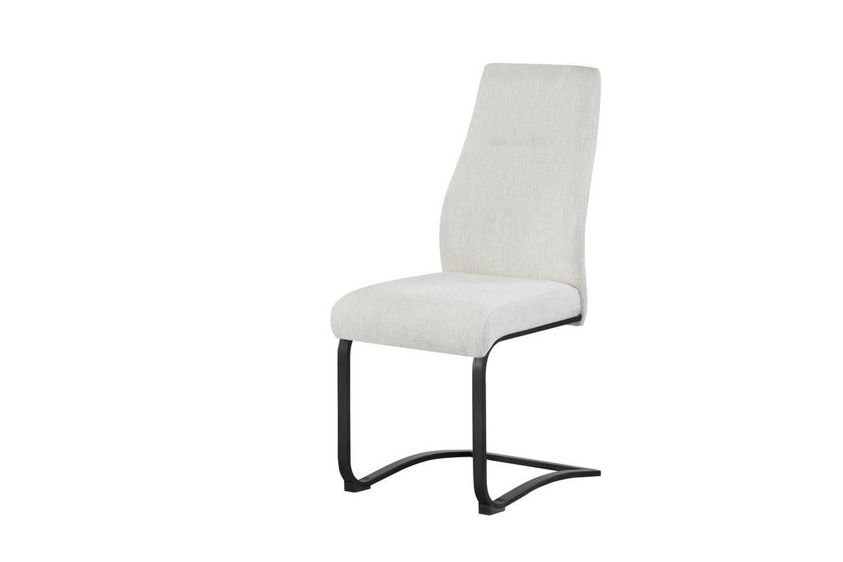 SCHWINGSTUHL-SET 2 Stück  in Webstoff  - Creme/Schwarz, MODERN, Textil/Metall (43/98/59cm) - MID.YOU