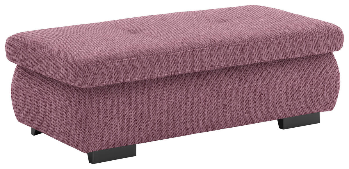 HOCKER in Textil Violett  - Violett/Schwarz, Design, Textil/Metall (138/44/67cm) - Beldomo Style