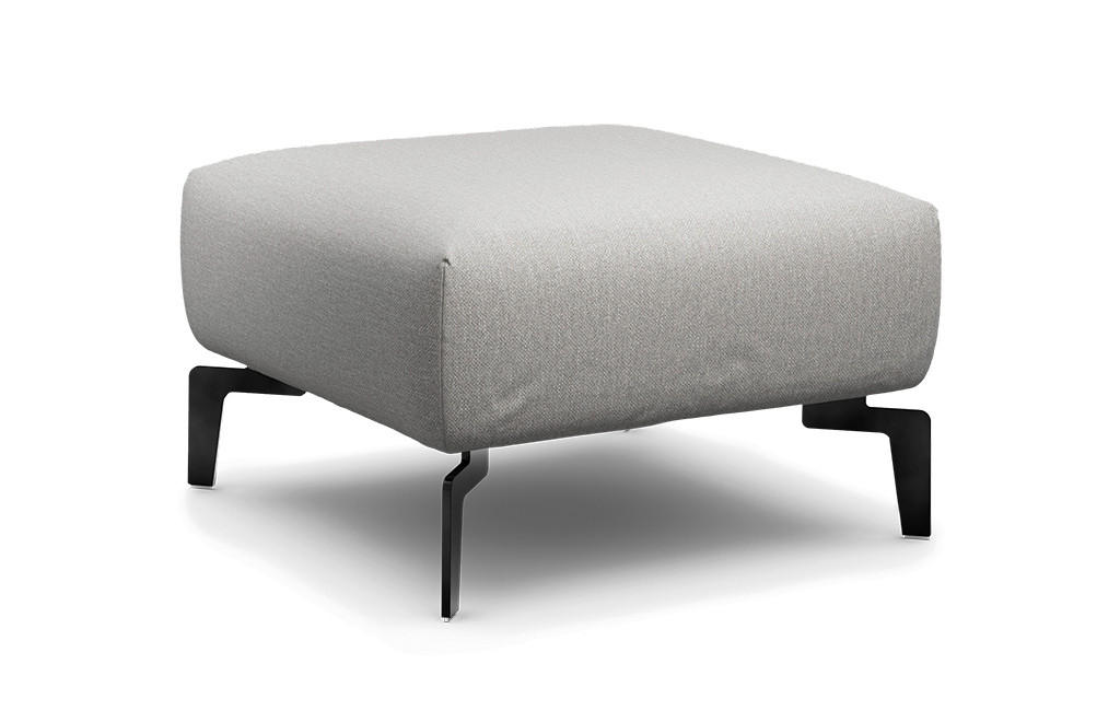 HOCKER in Textil Hellgrau  - Hellgrau/Schwarz, Design, Textil/Metall (70/70/46cm) - SENSOO