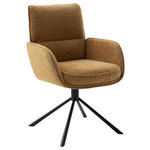 ARMLEHNSTUHL  in Stahl Webstoff  - Currygelb/Schwarz, Design, Textil/Metall (62/92/65cm) - Novel