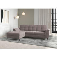 ECKSOFA in Flachgewebe Taupe  164/262 cm  - Taupe/Schwarz, MODERN, Textil/Metall (164/262cm) - Sit & More