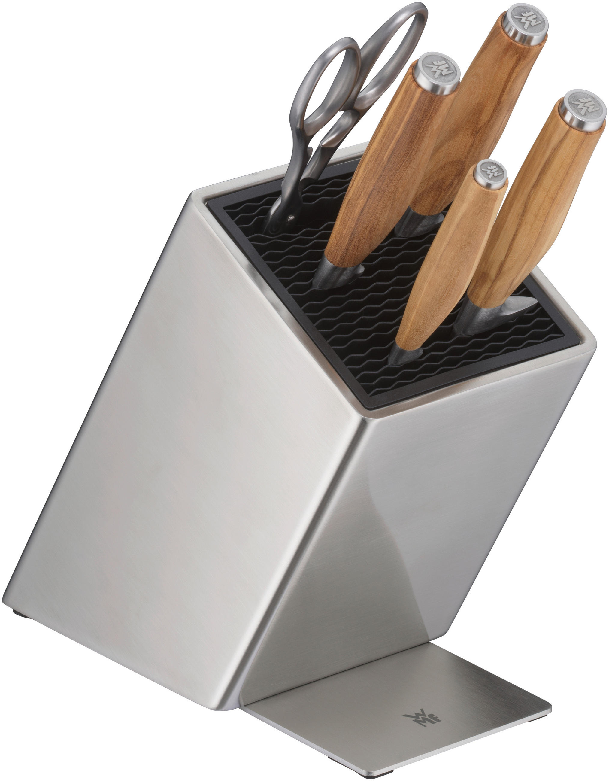 MESSERBLOCK WMF Grand Wood 6-teilig  - Edelstahlfarben, Design, Kunststoff/Metall - WMF
