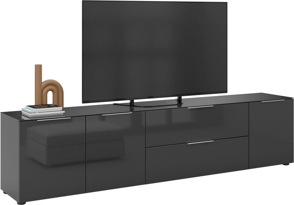 LOWBOARD Style  in 225/53,9/40 cm  - Chromfarben/Anthrazit, Basics, Glas/Holzwerkstoff (225/53,9/40cm)