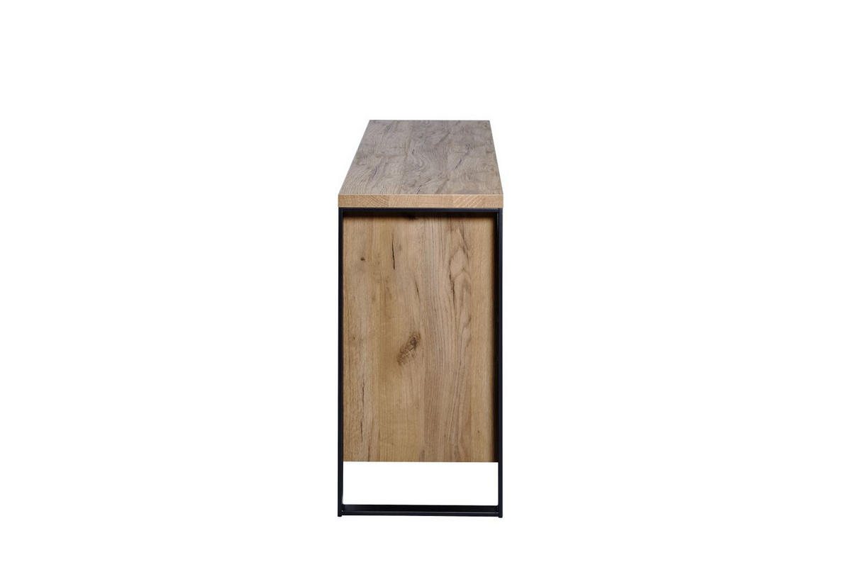 SIDEBOARD 150/76/39,5 cm  in Eichefarben  - Eichefarben/Anthrazit, Modern, Holzwerkstoff/Metall (150/76/39,5cm)