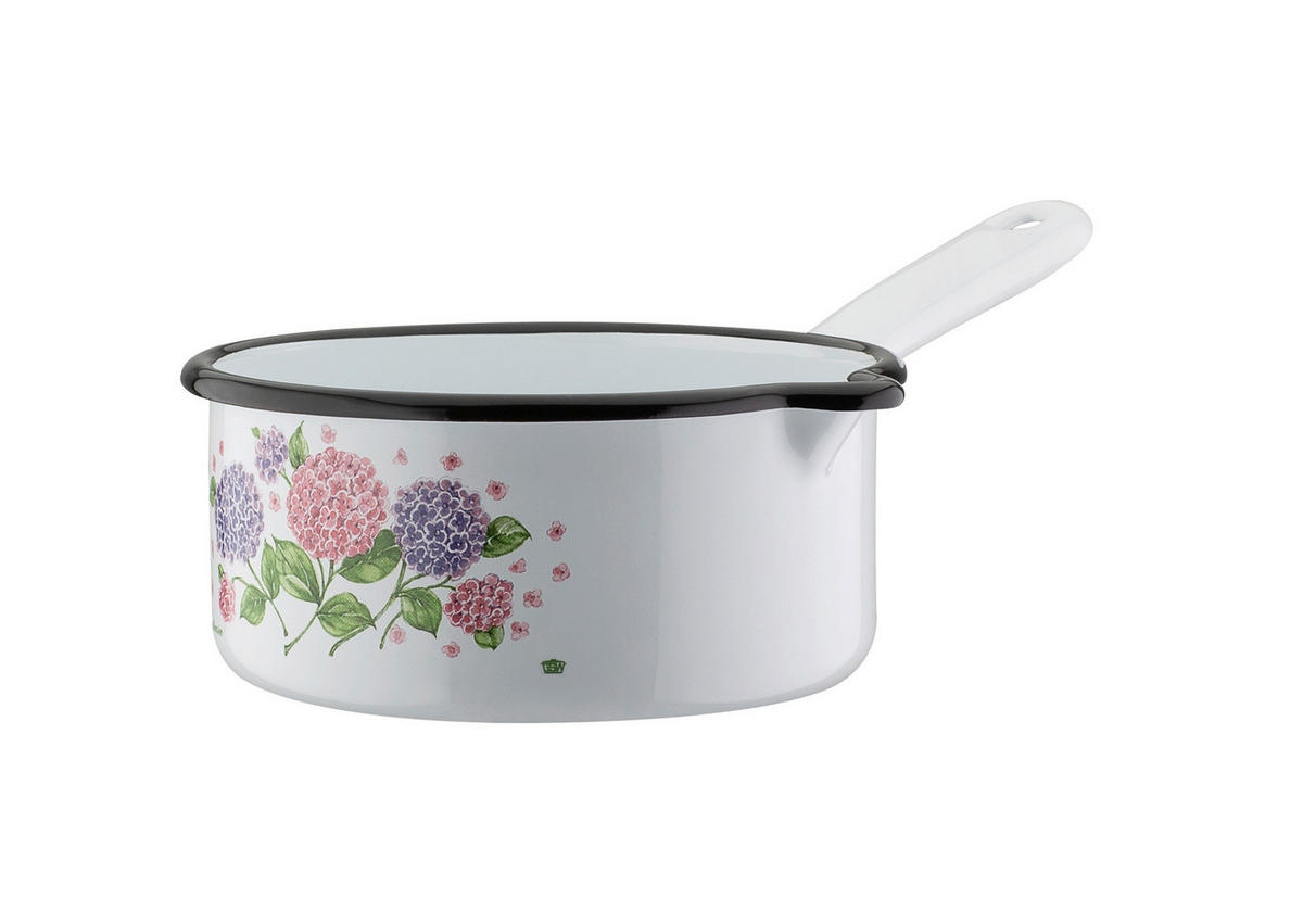 KOCHTOPFSET HORTENSIE 4-teilig  - Weiß, Basics, Metall - GSW