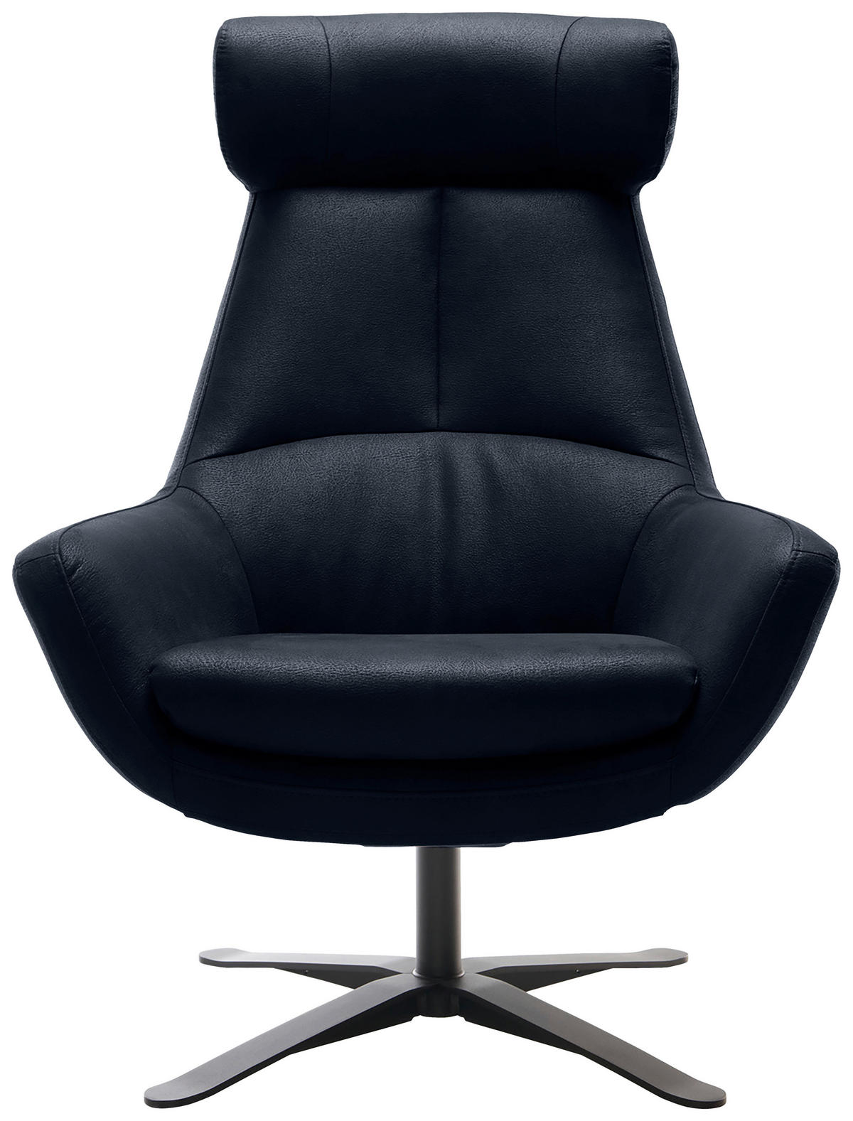 SESSEL in Mikrofaser Blau  - Blau/Schwarz, MODERN, Textil/Metall (81/112/83cm) - Trendmanufaktur