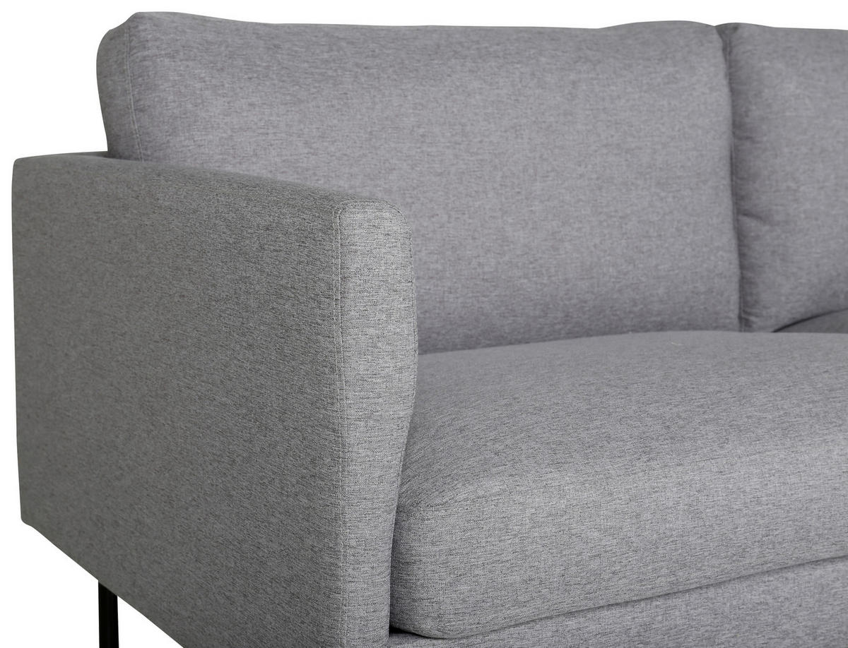 2-SITZER-SOFA in Textilgeflecht Grau, Schwarz  - Schwarz/Grau, Design, Textil/Metall (180/78/80cm) - Livetastic