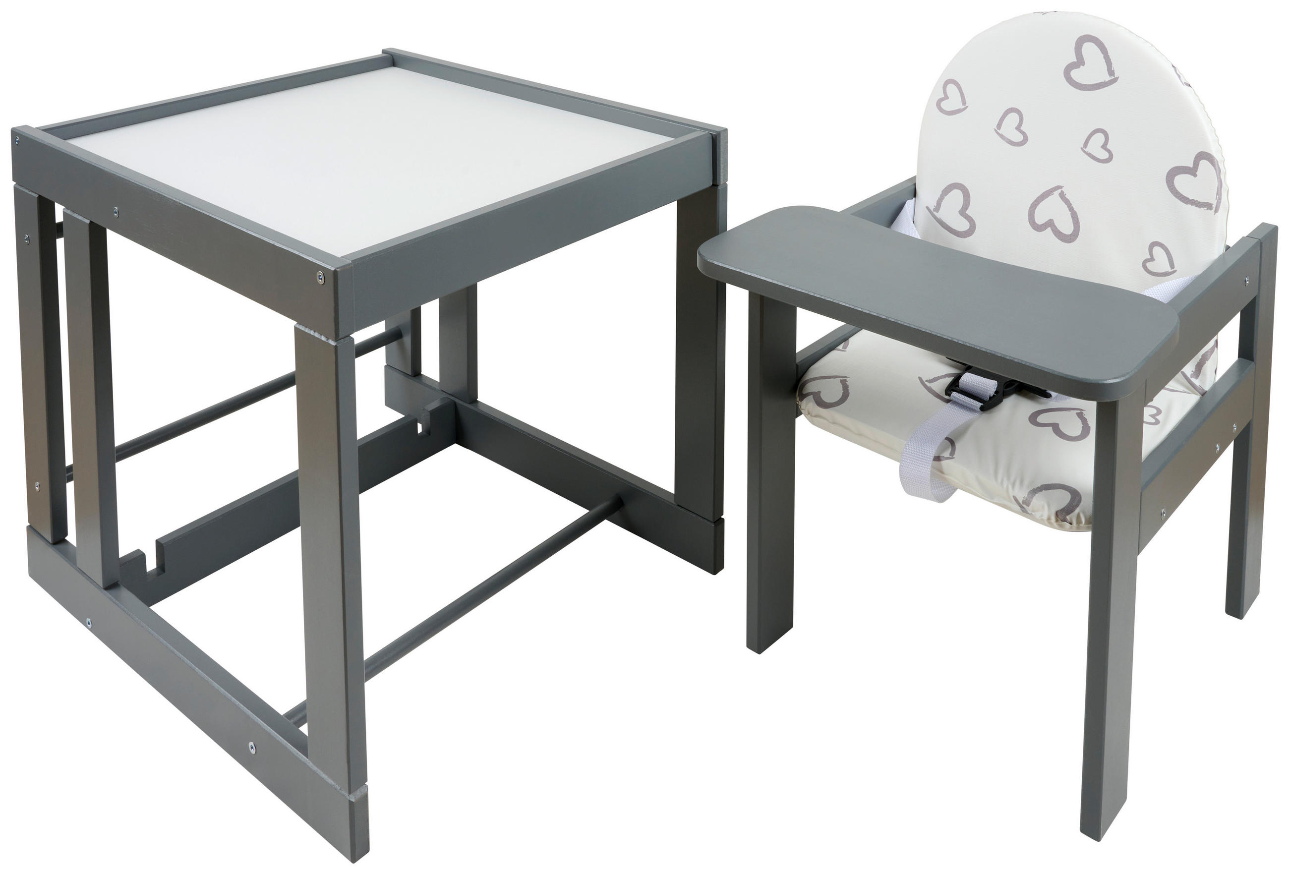 KOMBIHOCHSTUHL Grau  - Grau, Basics, Holz - My Baby Lou