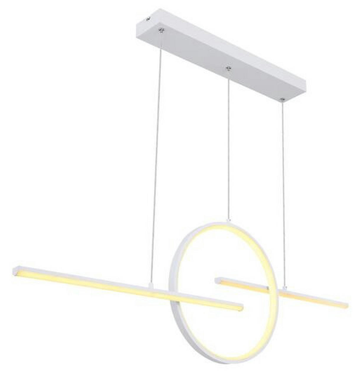 LED-HÄNGLAMPA 124/10,5/150 cm  - vit, Design, metall/plast (124/10,5/150cm) - Globo