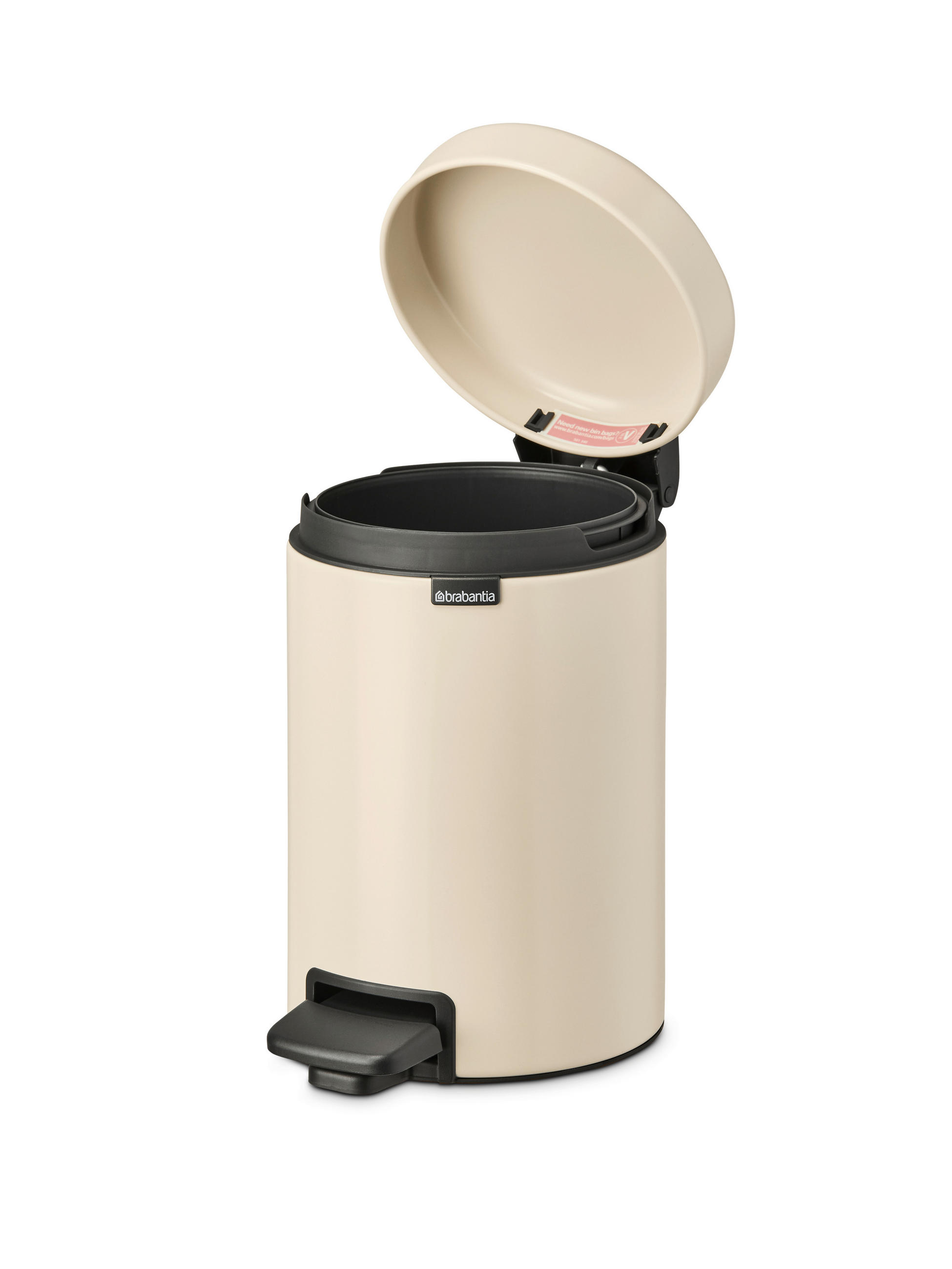 BILLENŐFEDELES SZEMETESVÖDÖR 3 l - bézs/fekete, Basics, műanyag/fém (3l) - Brabantia