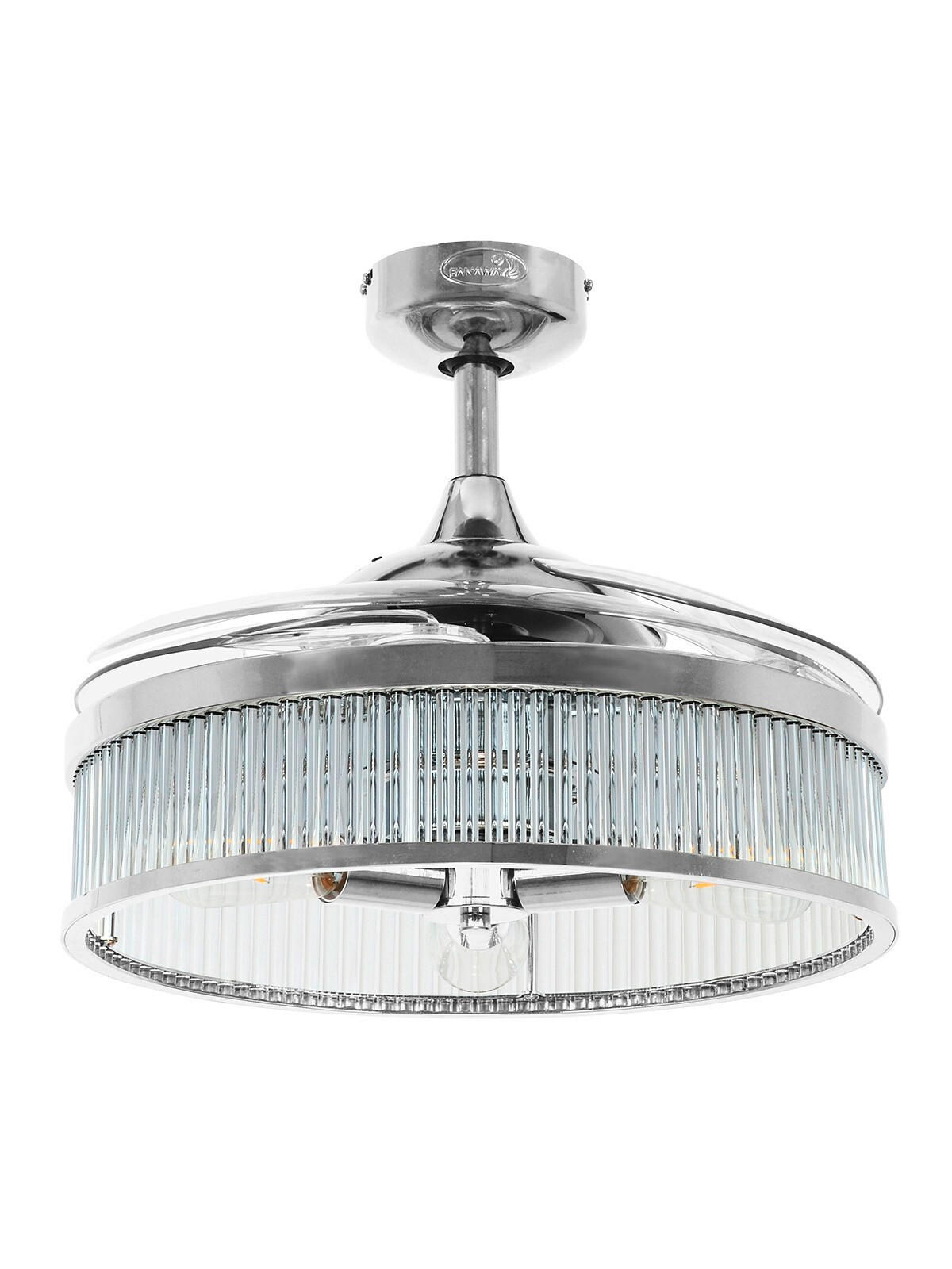 DECKENVENTILATOR FANAWAY CORBELLE 122/40 cm   - Chromfarben/Transparent, Design, Kunststoff/Metall (122/40cm) - P & B