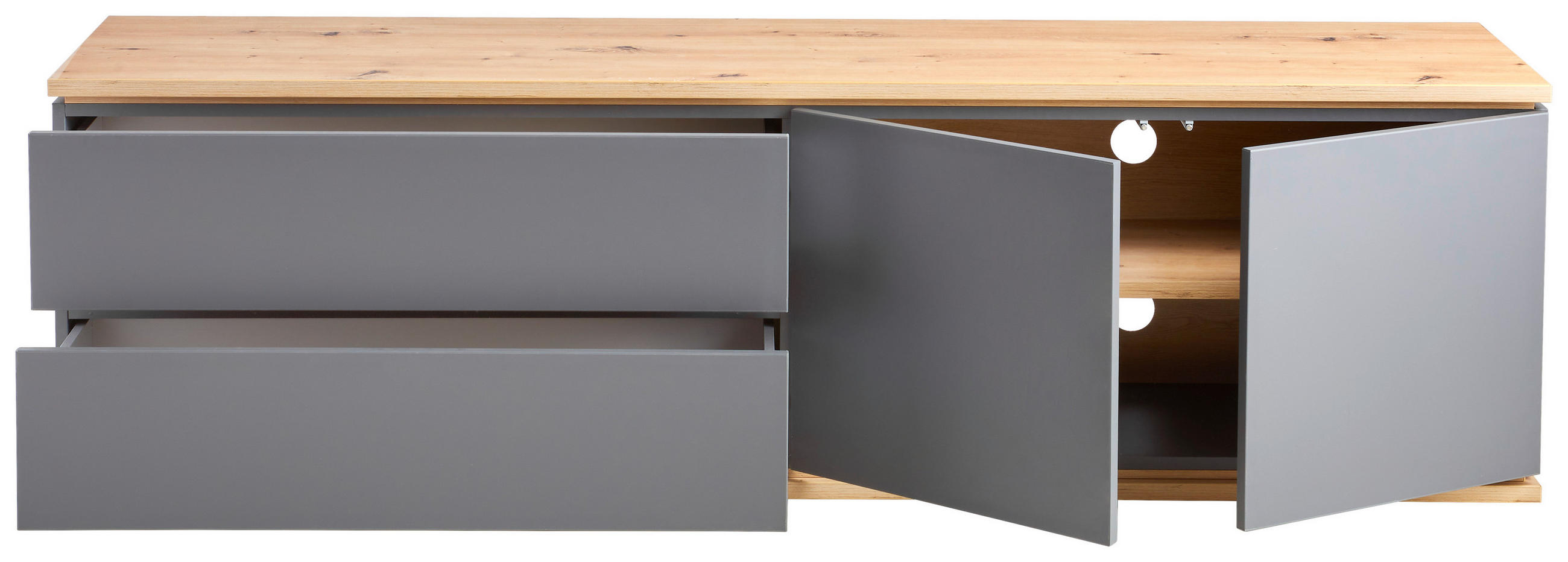 LOWBOARD  in 184/54/42 cm  - Schwarz/Graphitfarben, Design, Holzwerkstoff/Kunststoff (184/54/42cm) - Xora