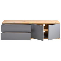 LOWBOARD  in 184/54/42 cm  - Schwarz/Graphitfarben, Design, Holzwerkstoff/Kunststoff (184/54/42cm) - Xora