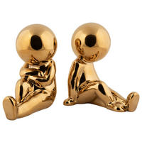 BUCHSTÜTZE - Goldfarben, Basics, Keramik (10,9/17,3/17,2cm) - Present Time