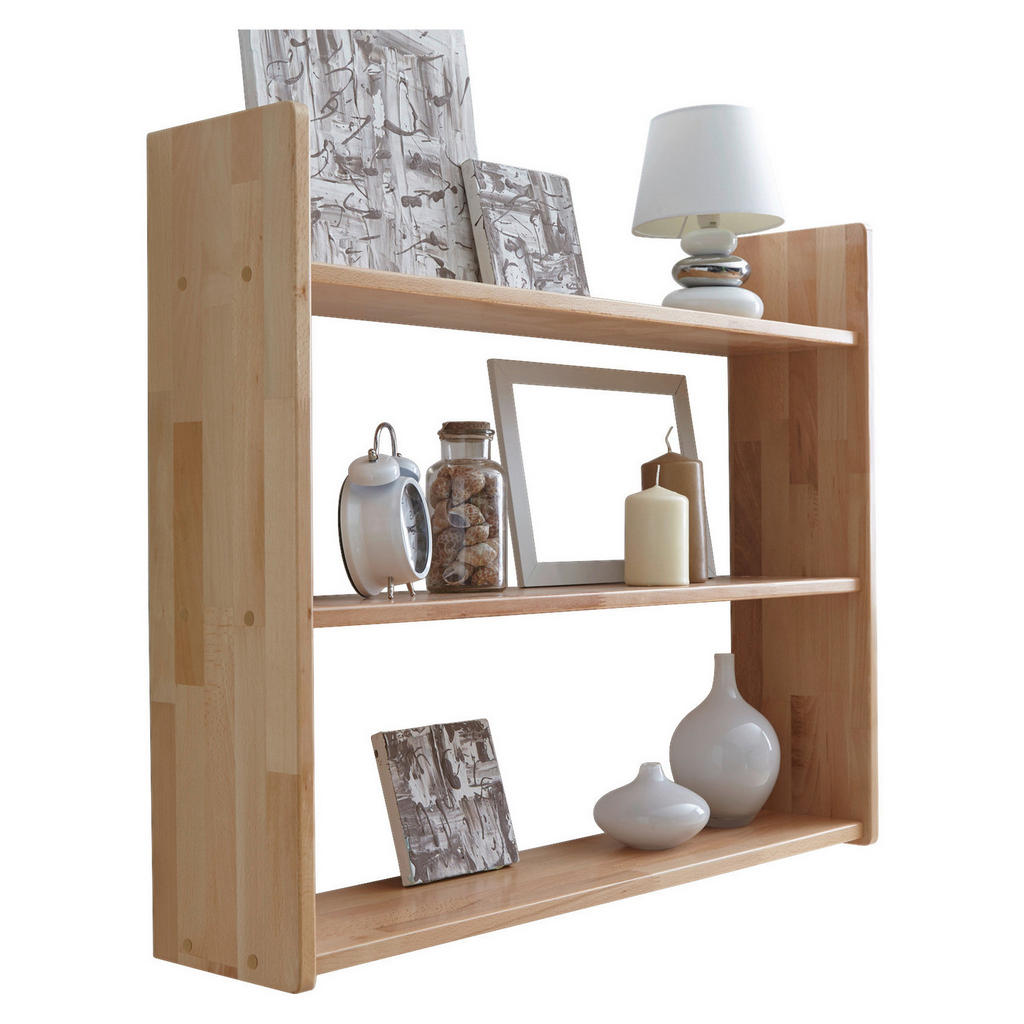 Hängeregal Simone B: 90 Cm Buche Massiv 2 Fächer