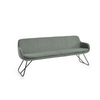 SITZBANK 220/87/65 cm Webstoff Graublau Metall  - Graublau/Schwarz, Design, Textil/Metall (220/87/65cm) - Musterring