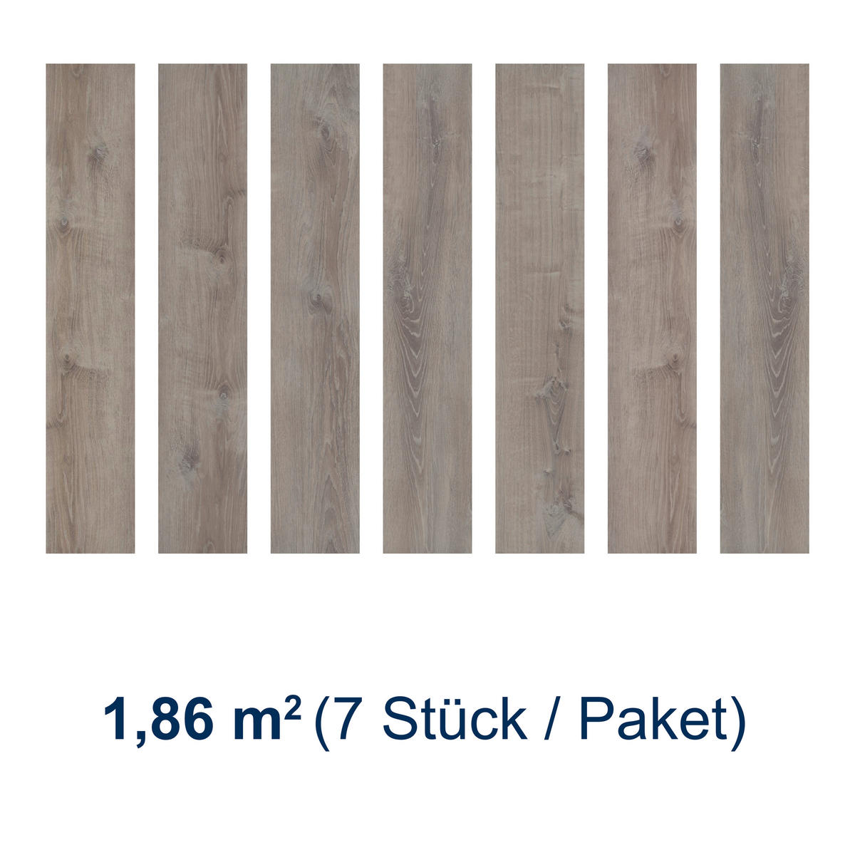 DESIGNBODEN More+  per  m² - Eichefarben/Graubraun, Basics, Kunststoff (121/22/0.5cm)