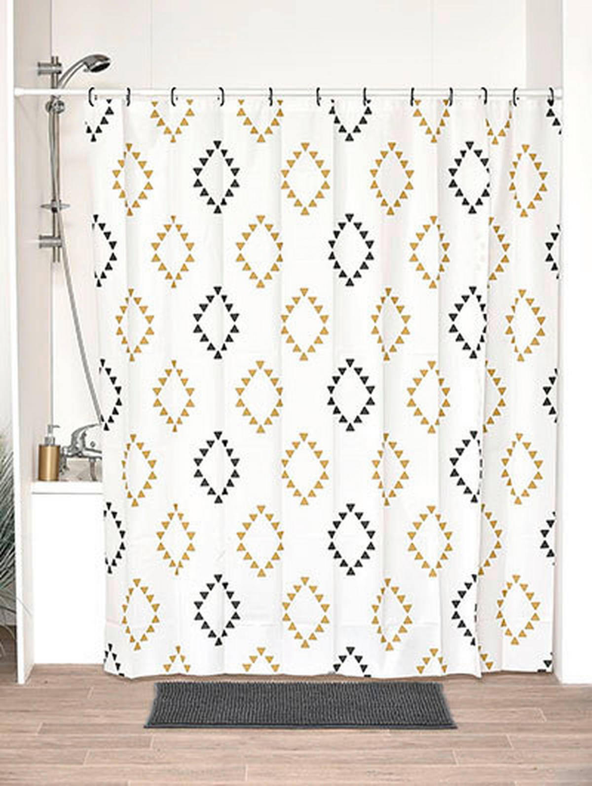 ZAVJESA ZA TUŠ  crna, bijela, bež  TENDANCE  - bijela/bež, Basics, plastika (180/180cm) - Homeware