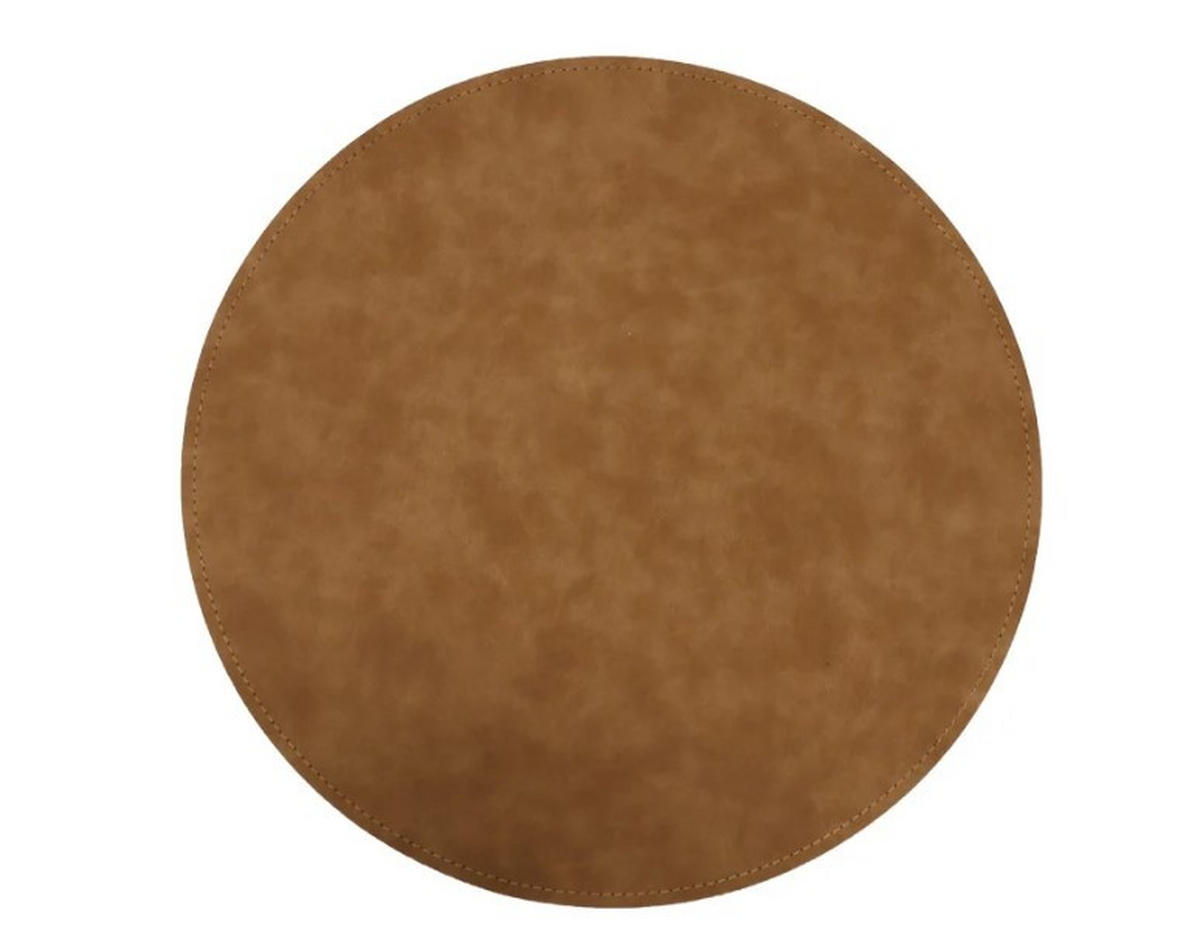 BORDSTABLETT textil läderimitation cognacfärgad 38 cm  - cognacfärgad, Basics, textil (38cm)